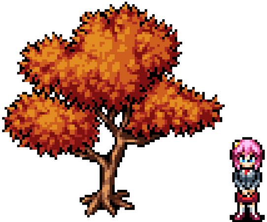 A tree i sprited once for an rpgmaker project i was working on. Same goes for the secretary.